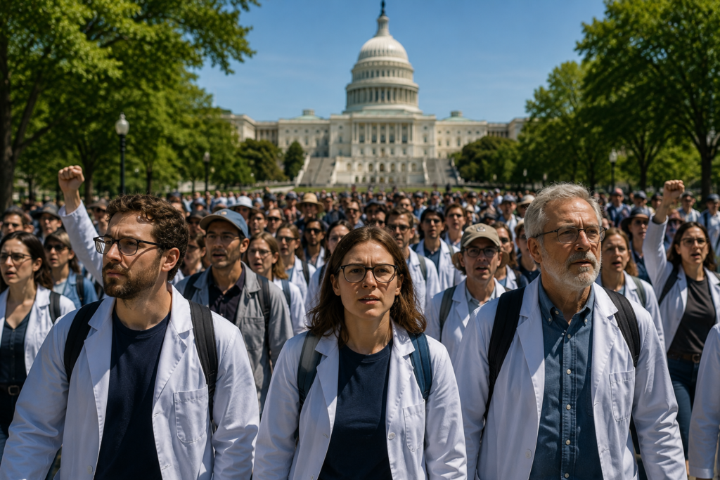 Cientistas, sentindo-se sitiados, marcham contra as políticas de Trump